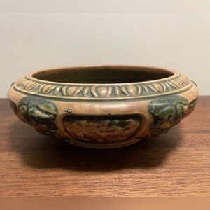 Roseville Pottery Florentine Low Bowl Bulb Dish Fruit & Leaves